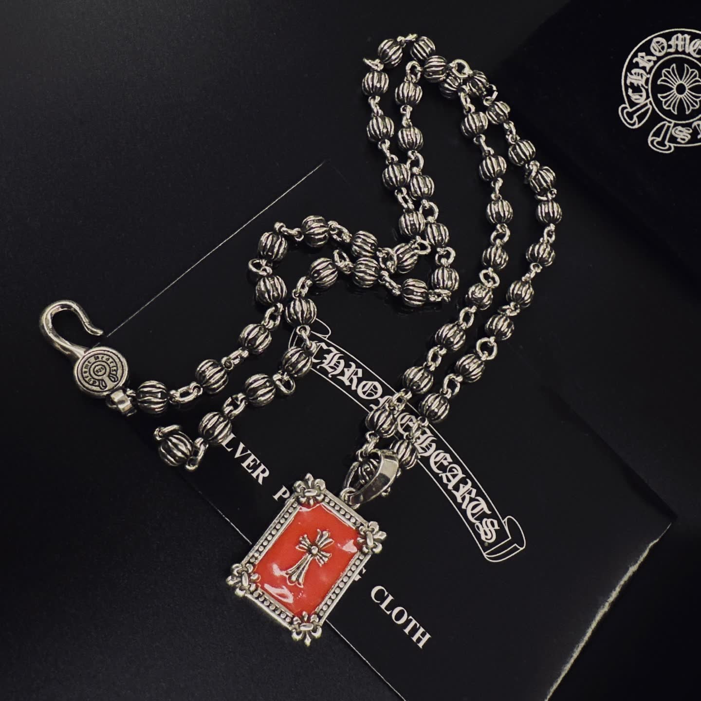 Chrome Hearts Silver Cross Pendant Necklace